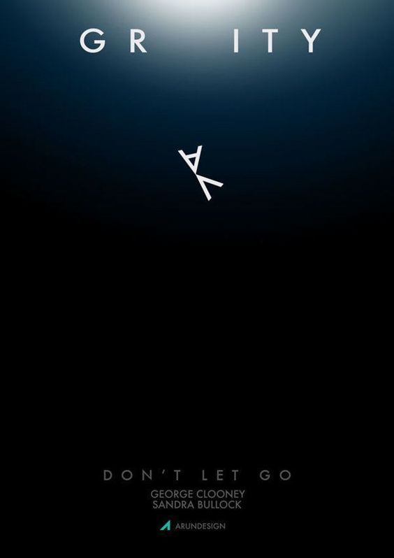 Minimal movie poster for gravity