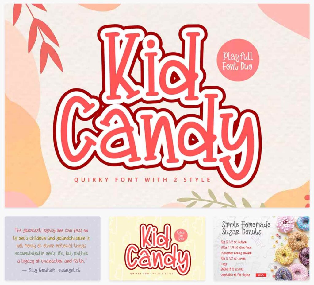 20 Kid Candy Duo Font