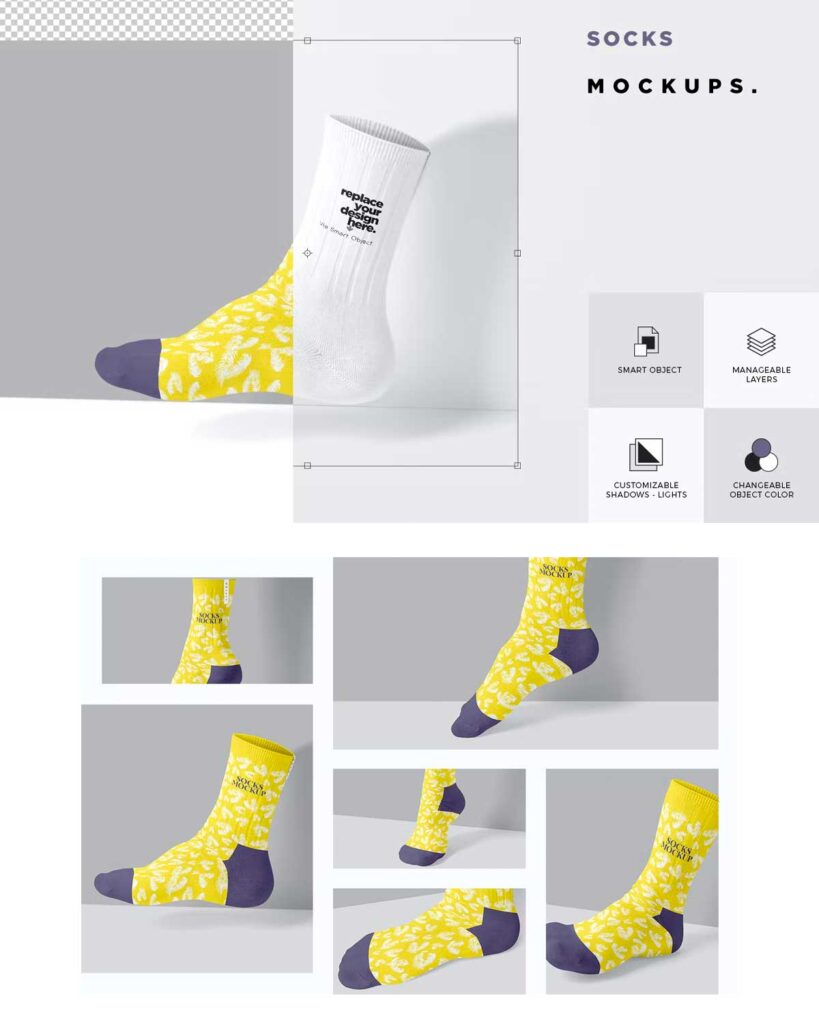 socks mockup for design
