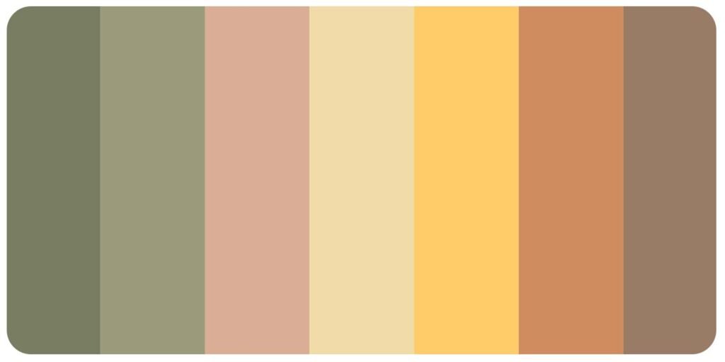 retro rainbow color palette