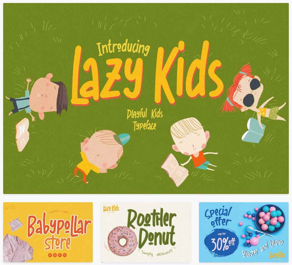 11 Lazy Kids Playful Kids Typeface
