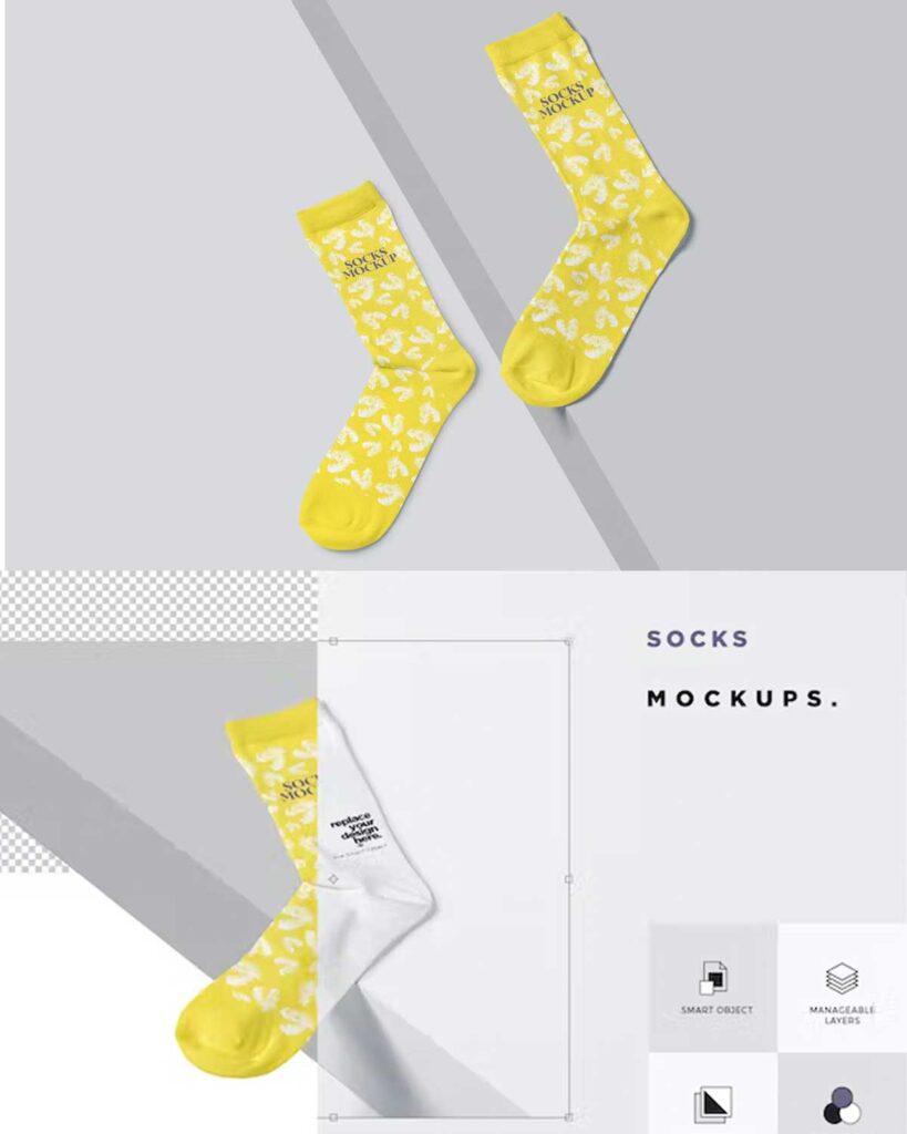 Basic socks mockup set