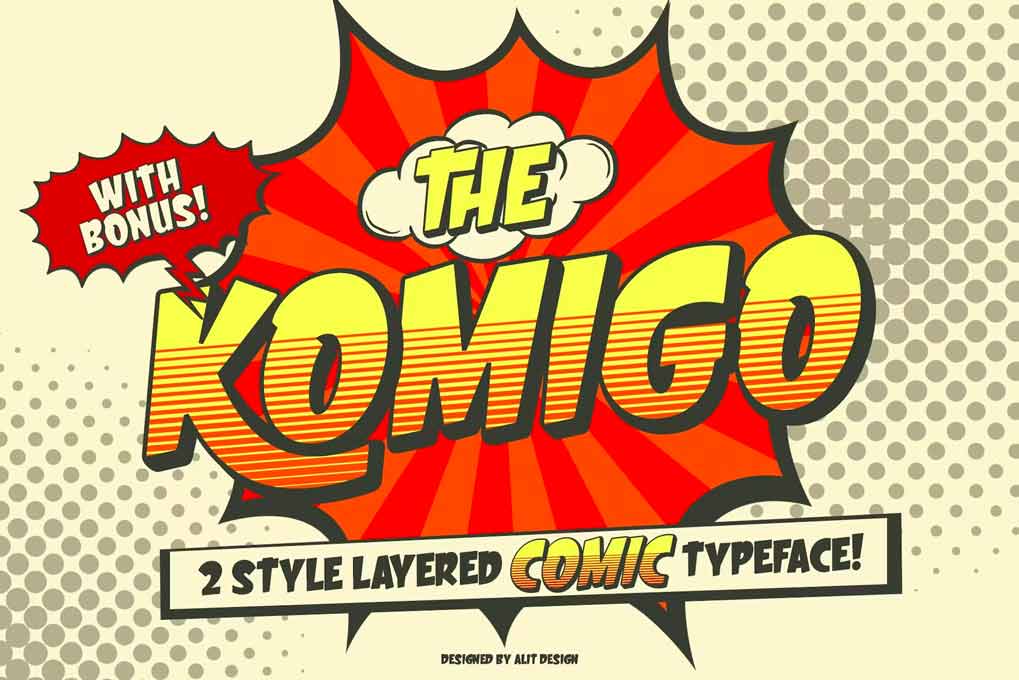 font in comic style