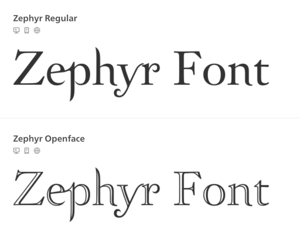 zephyr font family