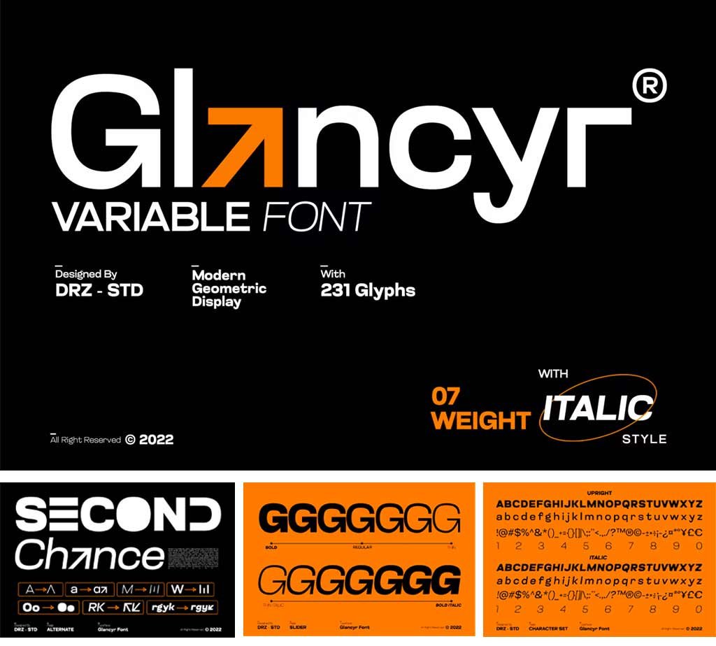 Glancyr Modern Geometric Font