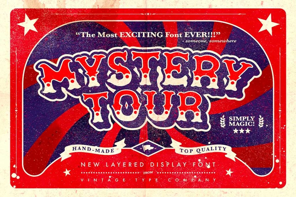 Mystery Tour  old english font