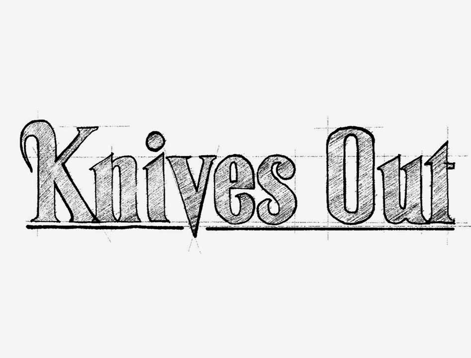 font featured in the title of the film "Knives Out"