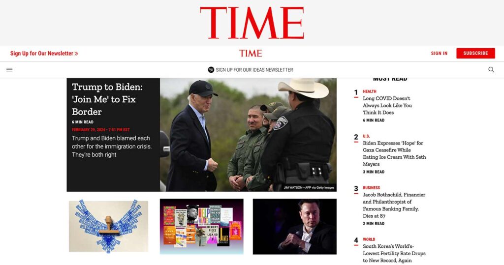 Time magazine website