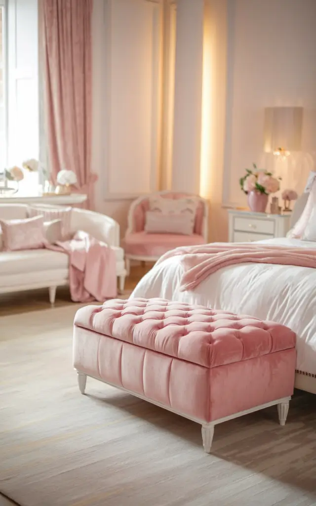 pink and white bedroom 13 1