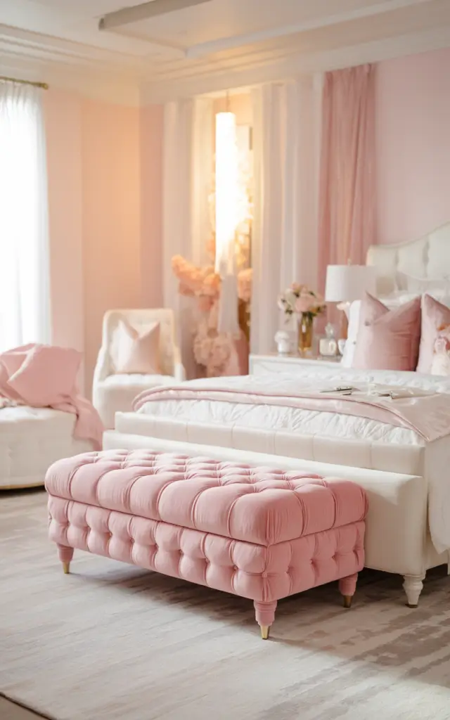 pink and white bedroom 13