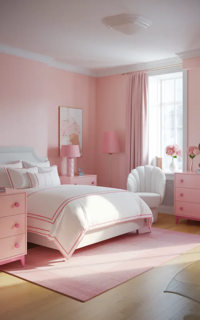 pink and white bedroom 15 1