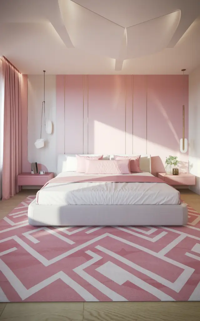 pink and white bedroom 18