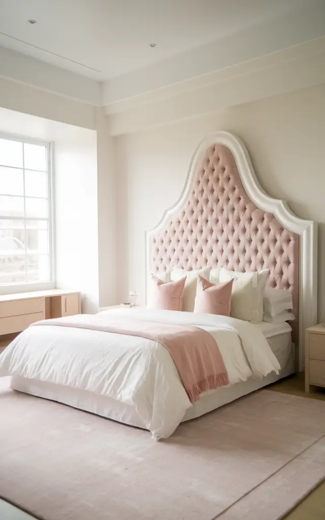 pink and white bedroom 19