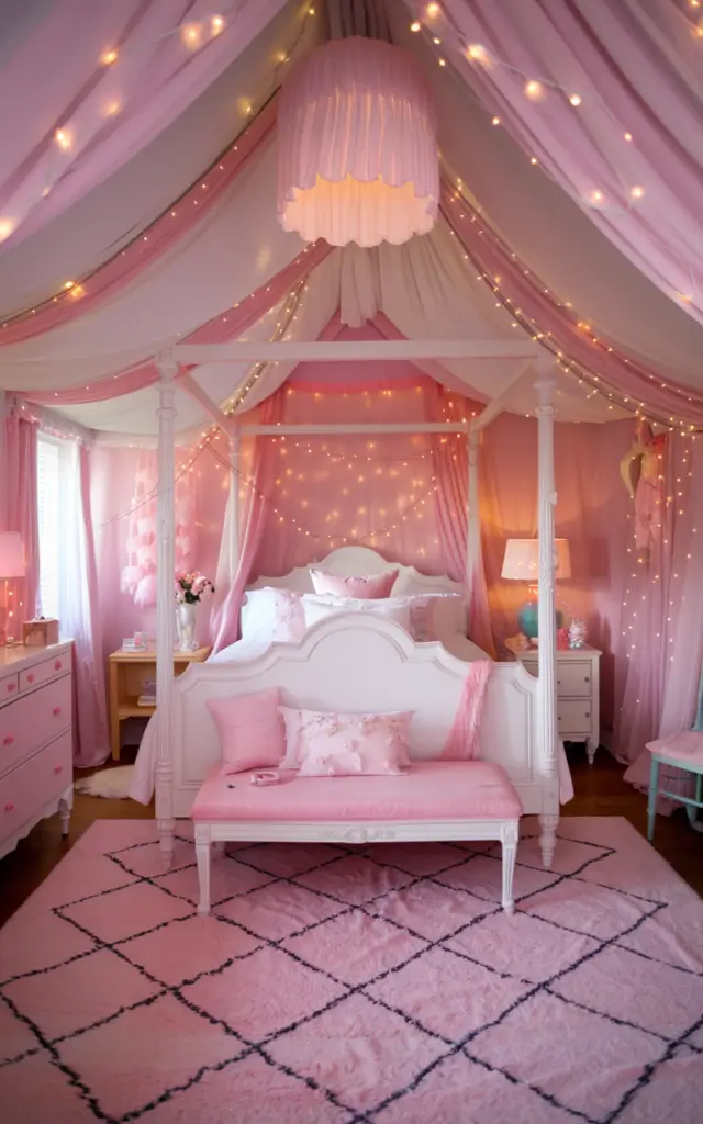 pink and white bedroom 20