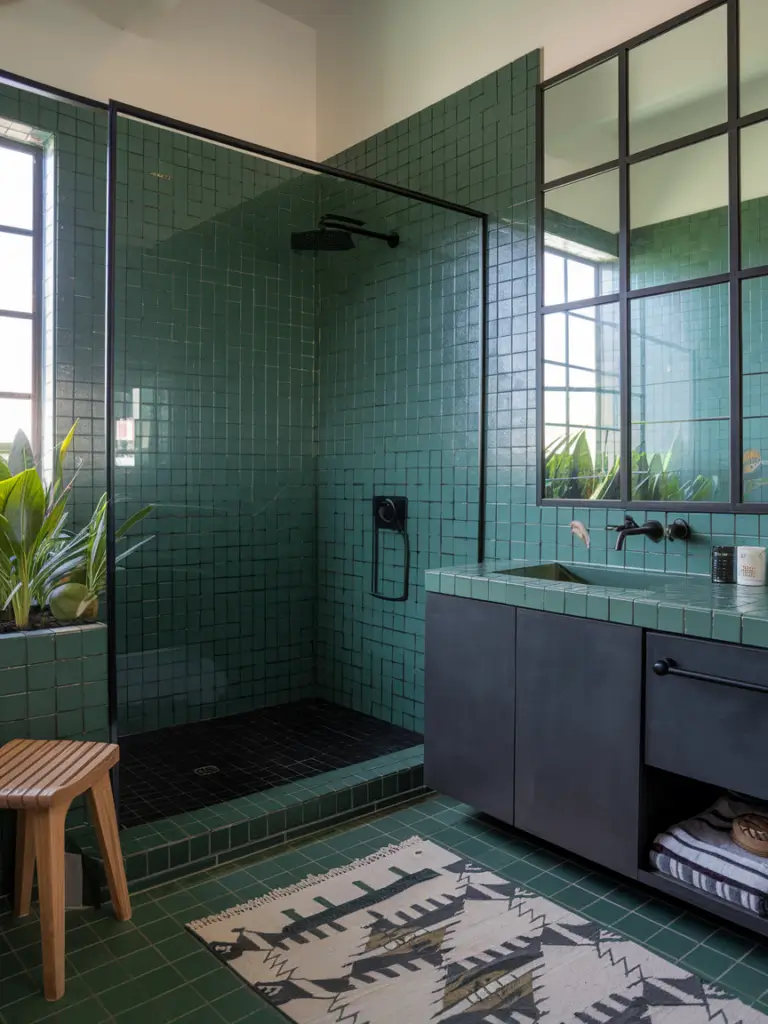 Green and Black bathroom ideas