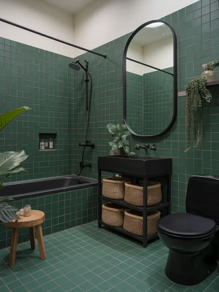 Green and Black bathroom ideas