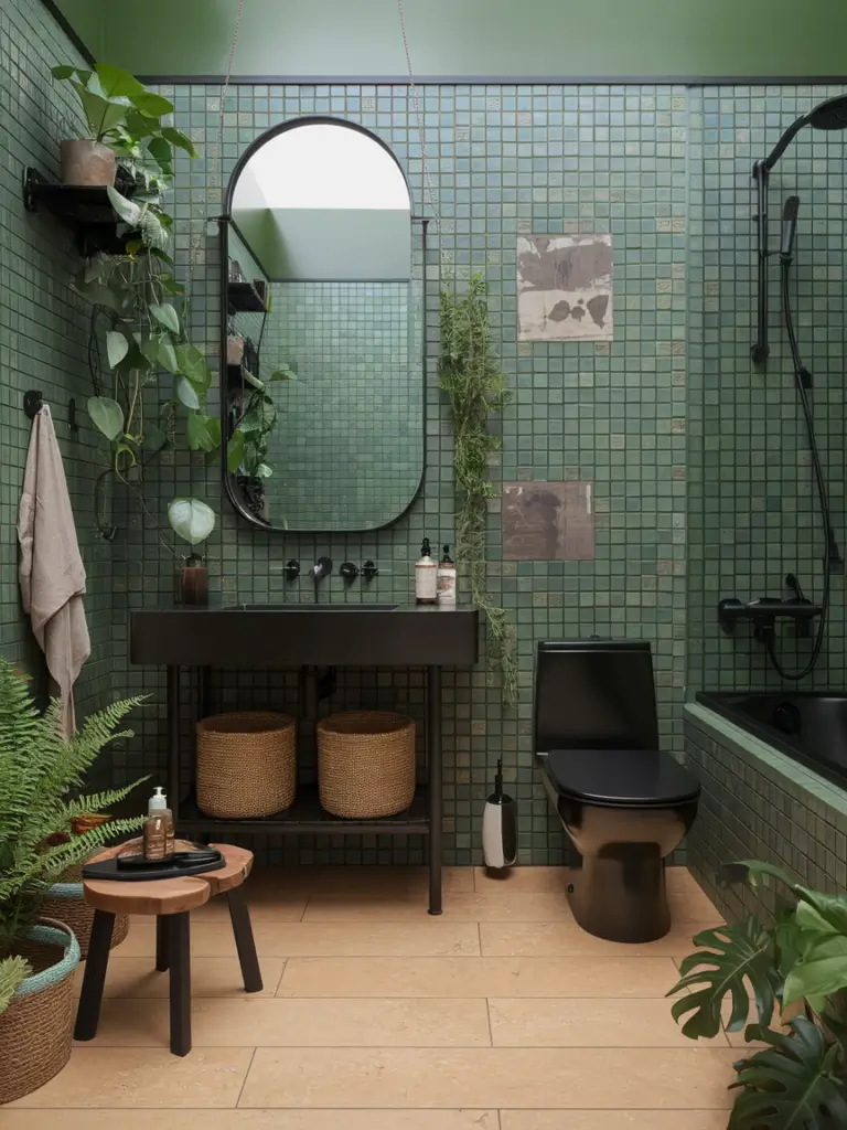 Green and Black bathroom ideas