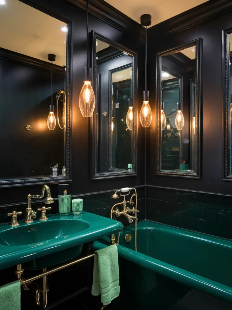 Green and Black bathroom ideas