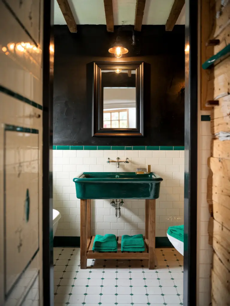 Green and Black bathroom ideas