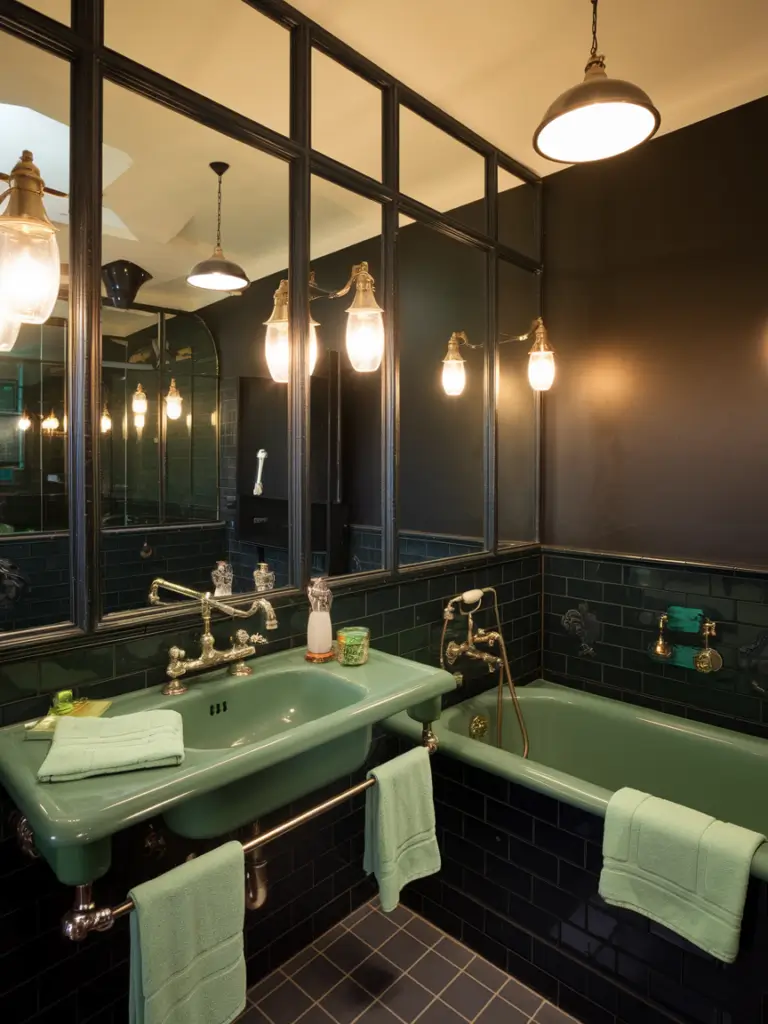 Green and Black bathroom ideas