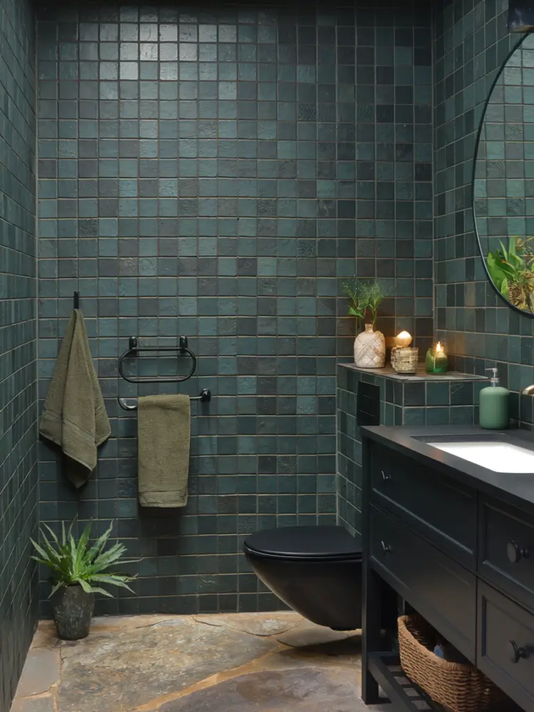 Green and Black bathroom ideas