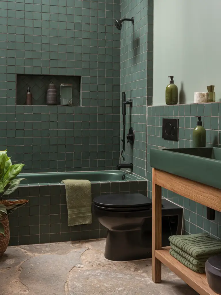 Green and Black bathroom ideas