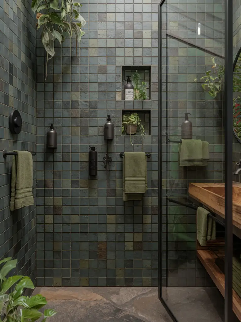 Green and Black bathroom ideas