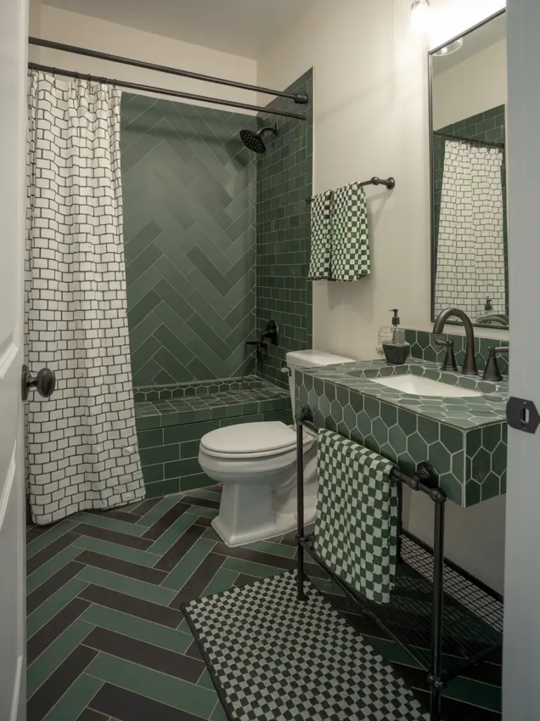 Green and Black bathroom ideas