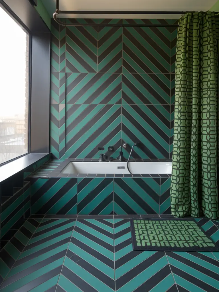 Green and Black bathroom ideas