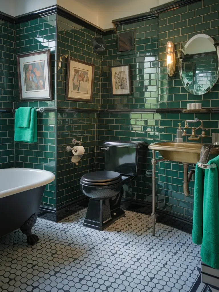 Green and Black bathroom ideas