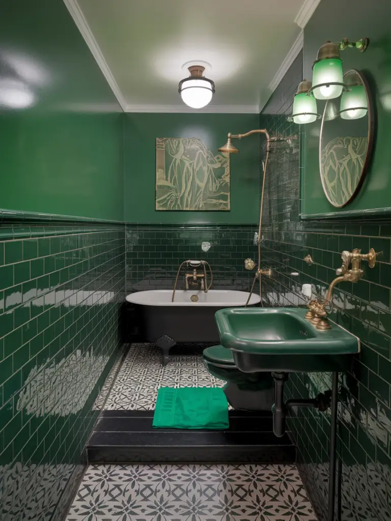 Green and Black bathroom ideas