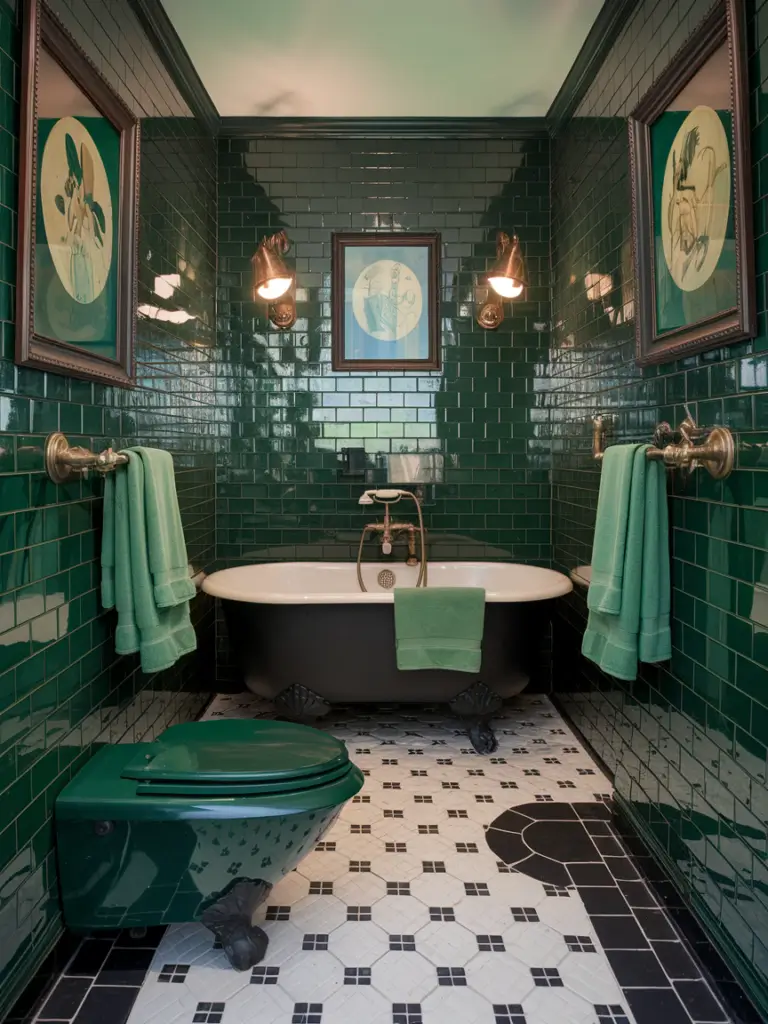 Green and Black bathroom ideas