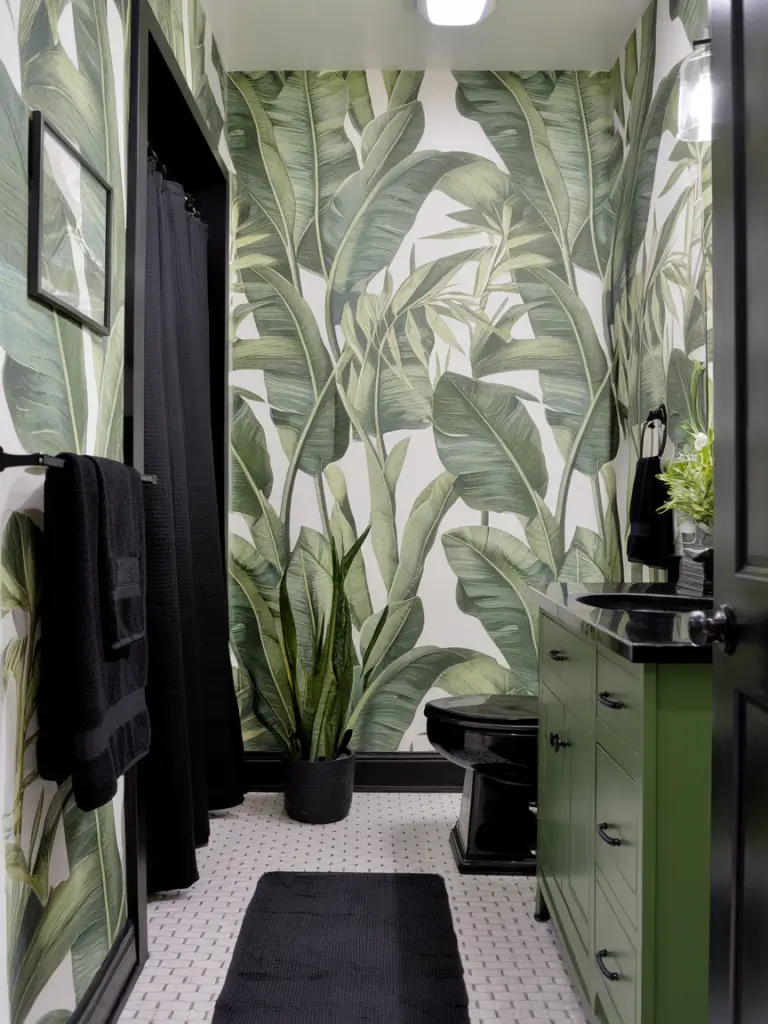 Green and Black bathroom ideas