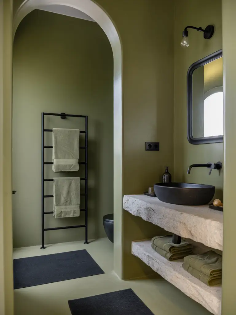 Green and Black bathroom ideas