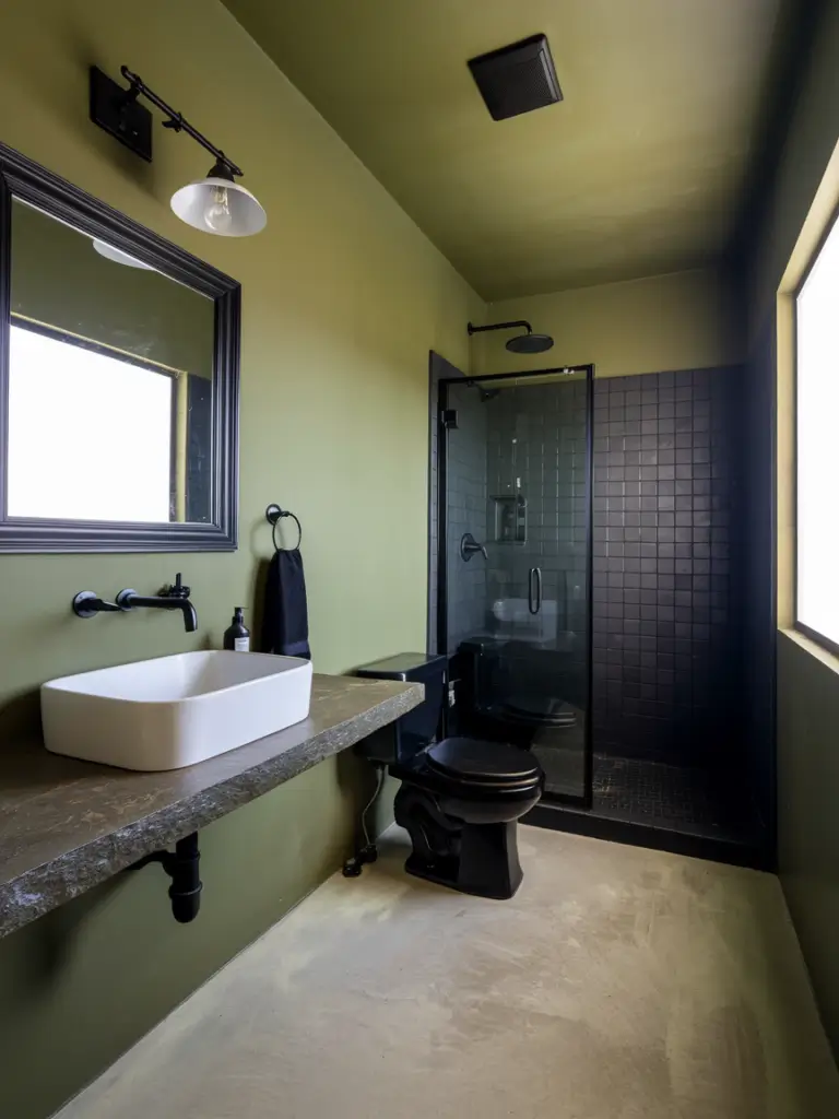 Green and Black bathroom ideas