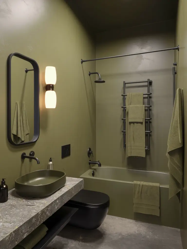 Green and Black bathroom ideas