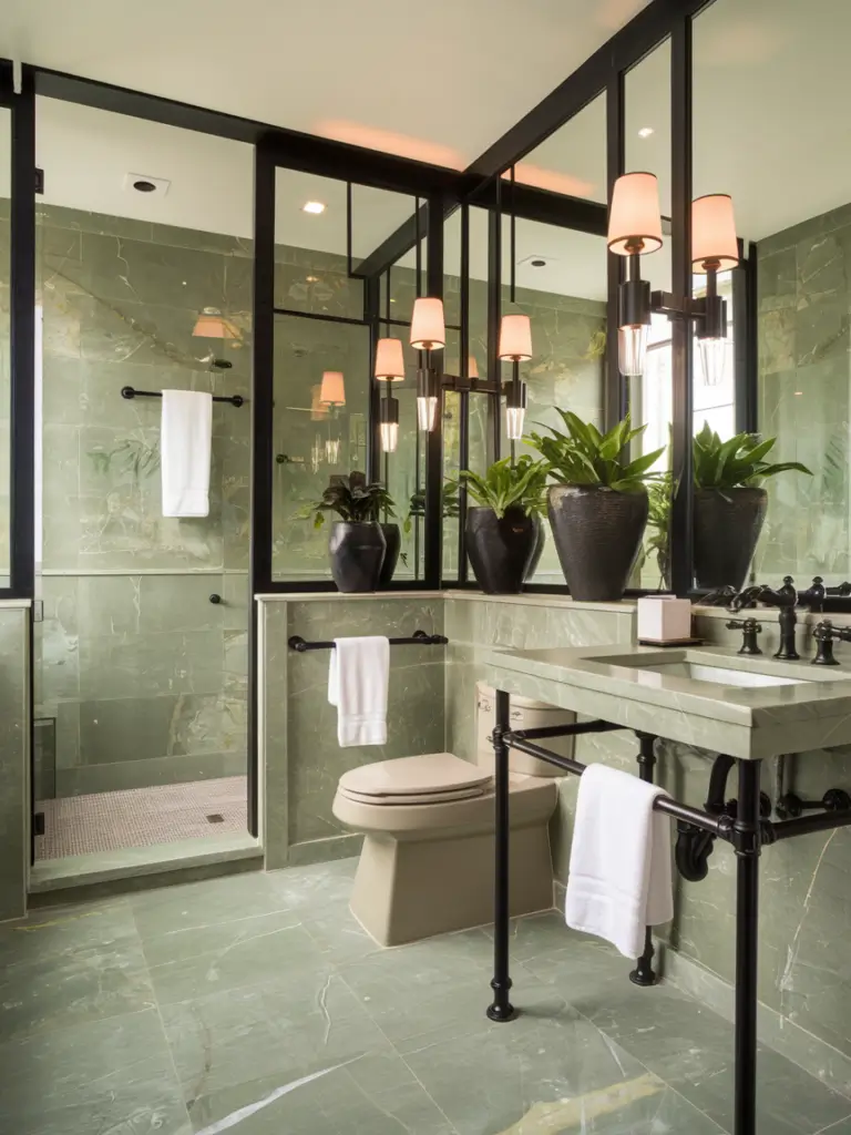 Green and Black bathroom ideas