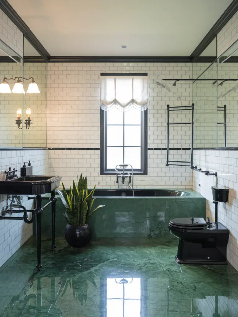 Green and Black bathroom ideas