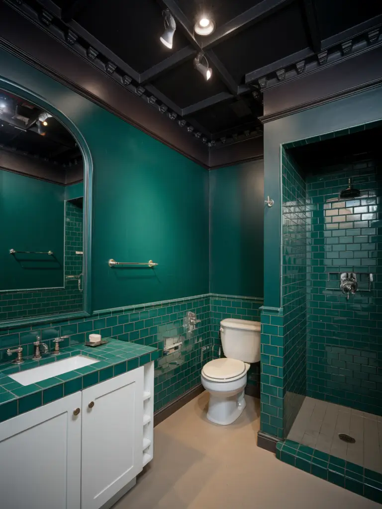 Green and Black bathroom ideas