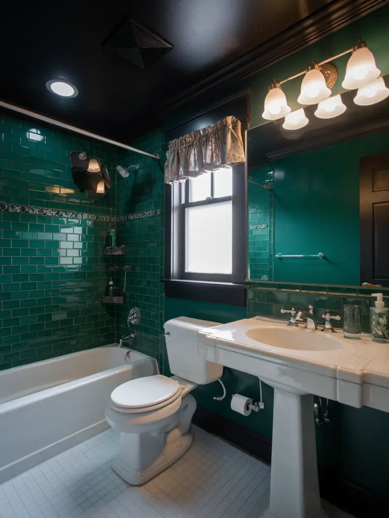 Green and Black bathroom ideas