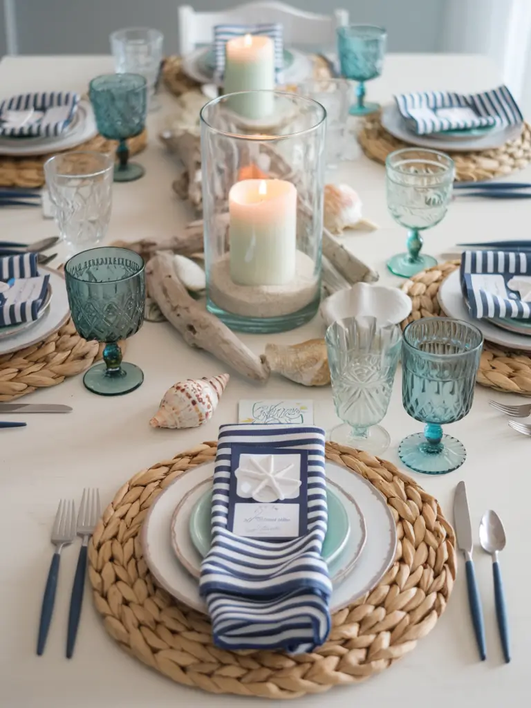 Coastal Chic tablescape idea