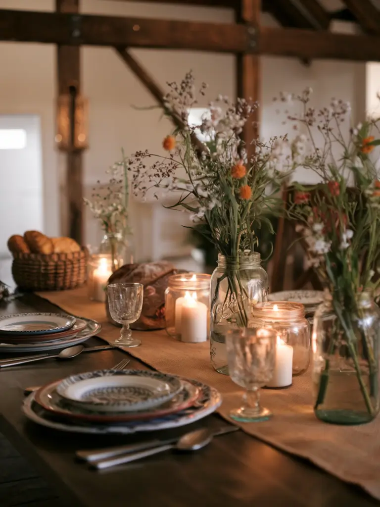 Rustic Farmhouse Charm tablescape idea