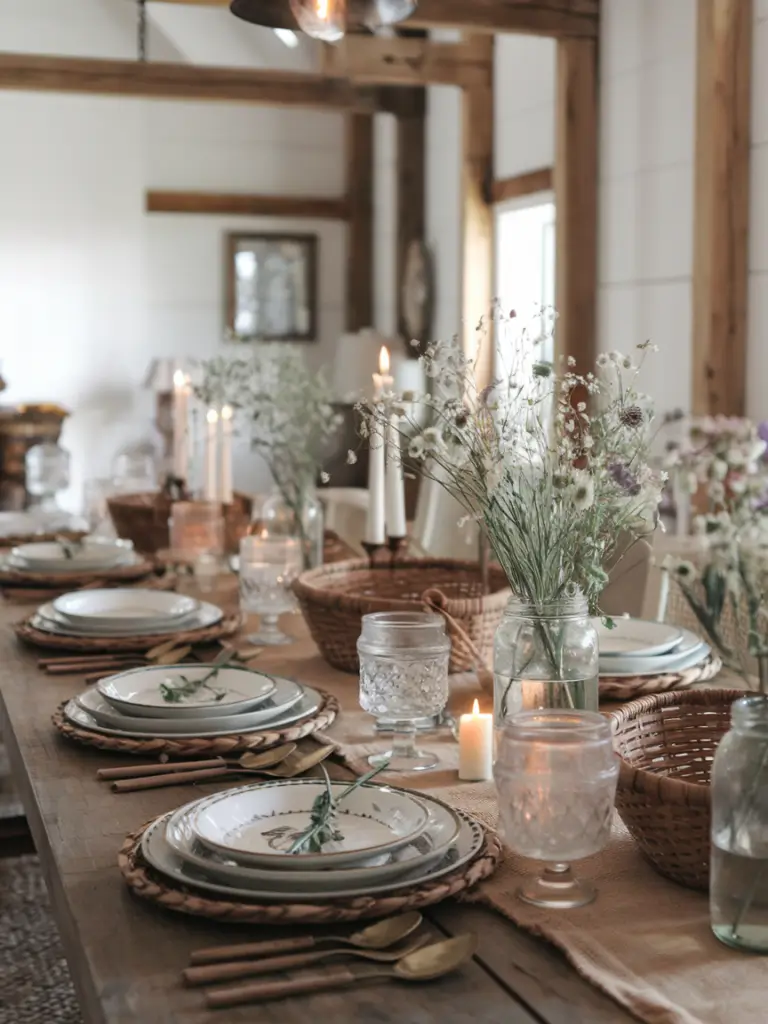 Rustic Farmhouse Charm tablescape idea