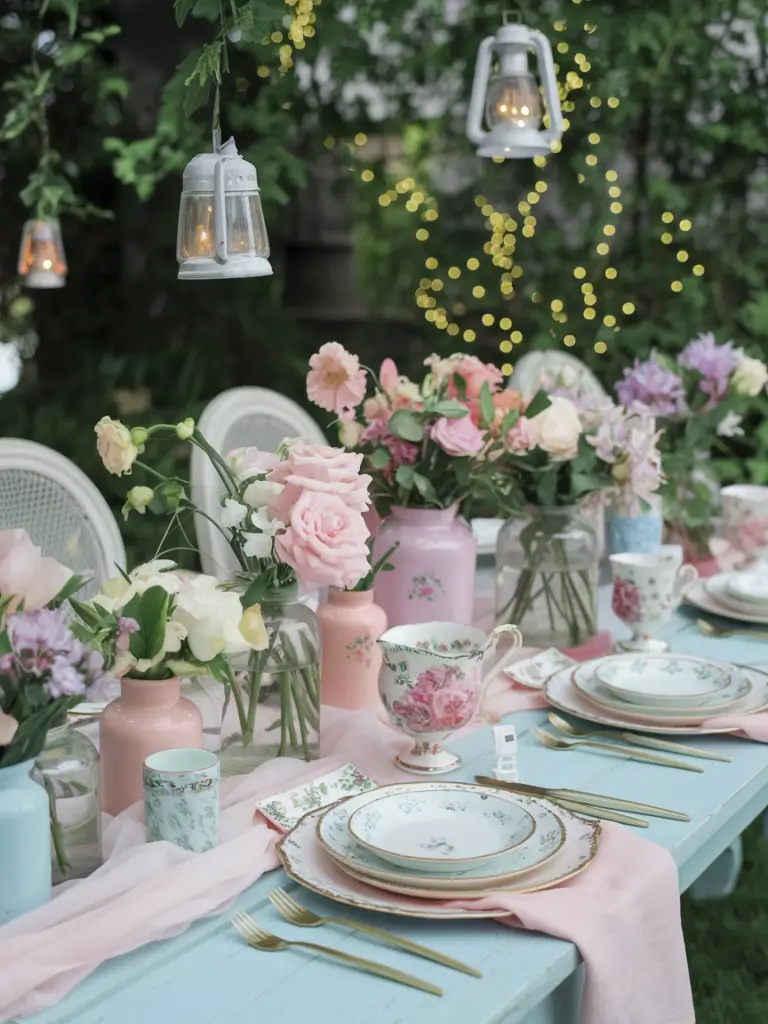 Garden Party Elegance tablescape idea