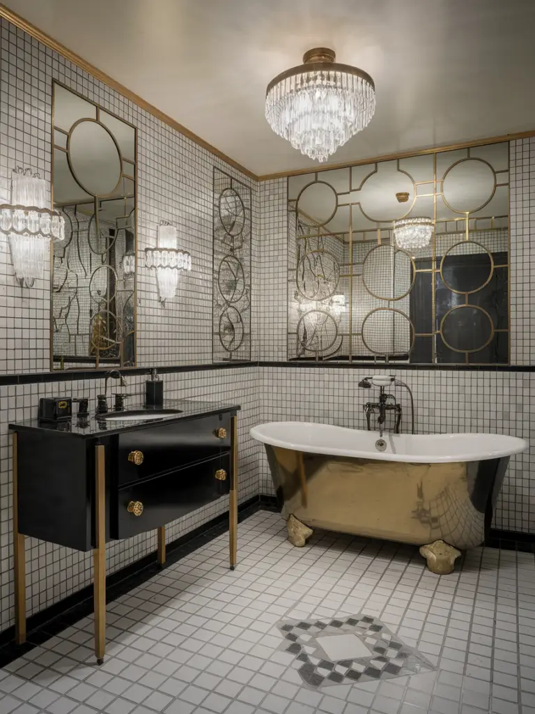 Bathroom Ideas Aesthetic- Art Deco Opulence