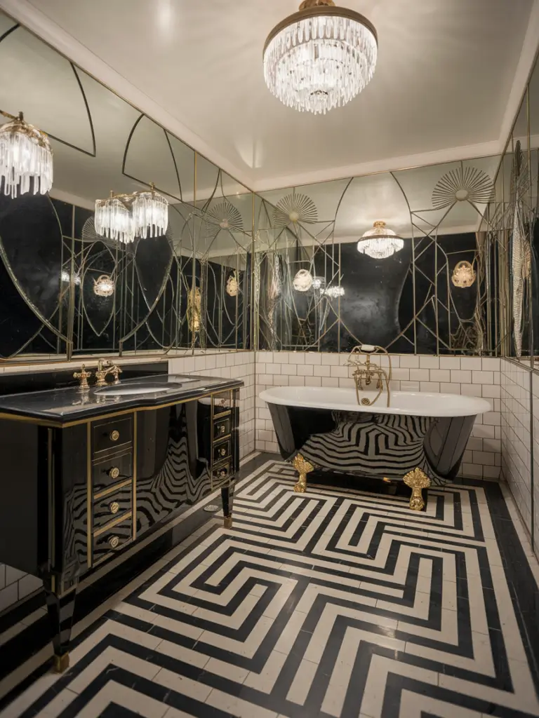 Bathroom Ideas Aesthetic- Art Deco Opulence