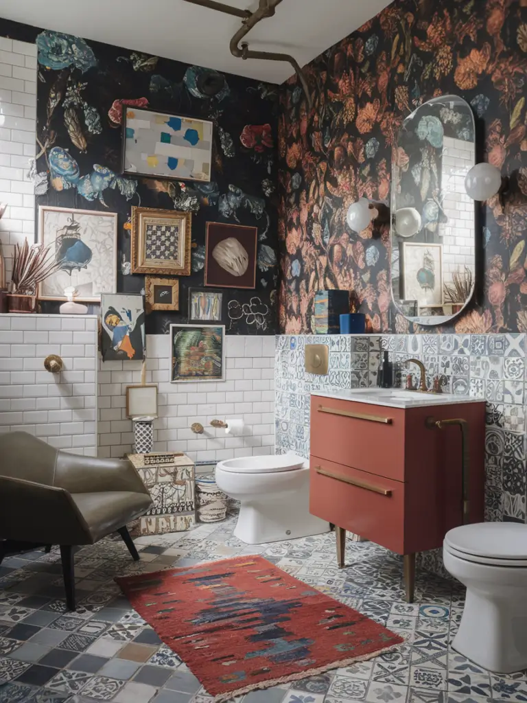 Bathroom Ideas Aesthetic- Eclectic Fusion