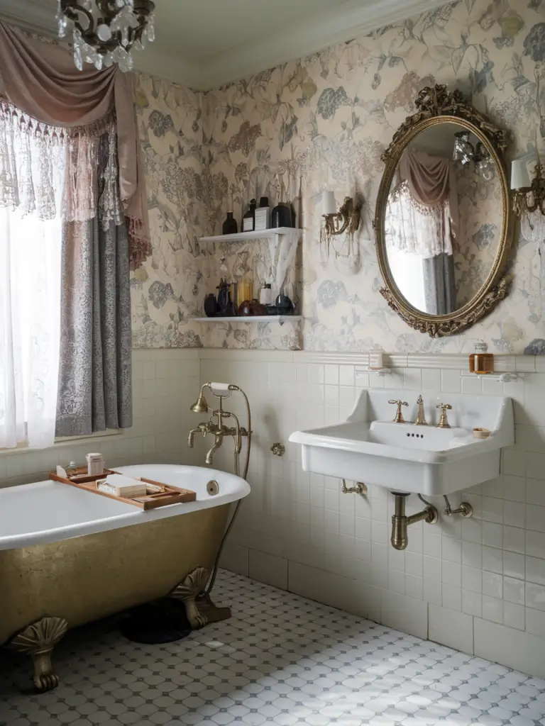 Bathroom Ideas Aesthetic- Vintage Glamour