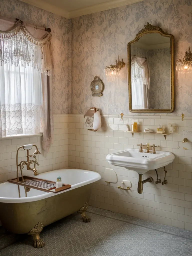 Bathroom Ideas Aesthetic- Vintage Glamour