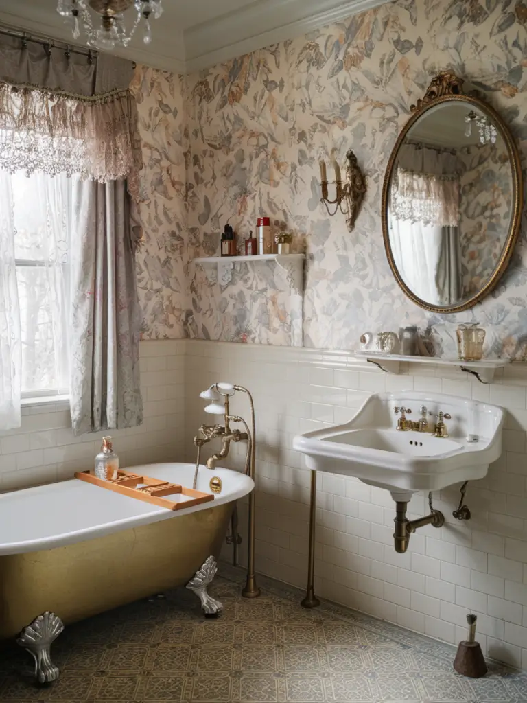 Bathroom Ideas Aesthetic- Vintage Glamour